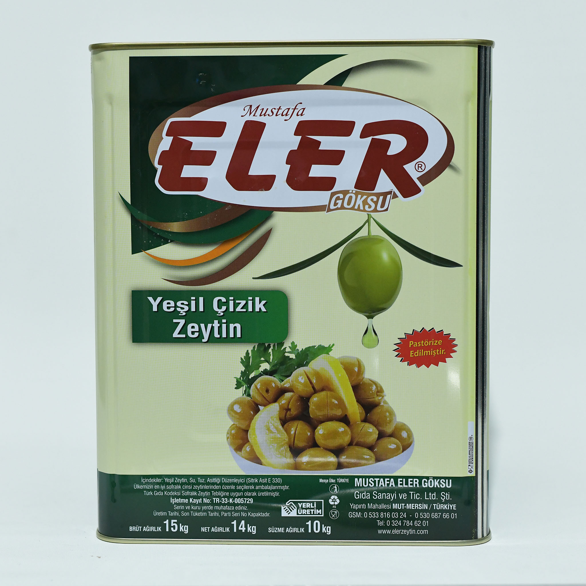 Eler Gemlik Yeşil Çizik Zeytin 10KG (261 - 290 ) M